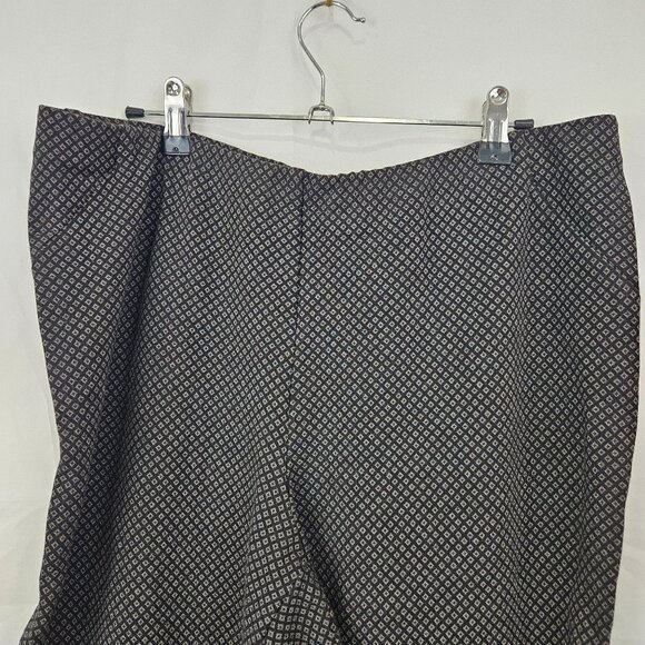 J. Jill Womens Pants Ponte Slim Leg Petite Size L Black Geometric Pattern - Picture 2 of 10